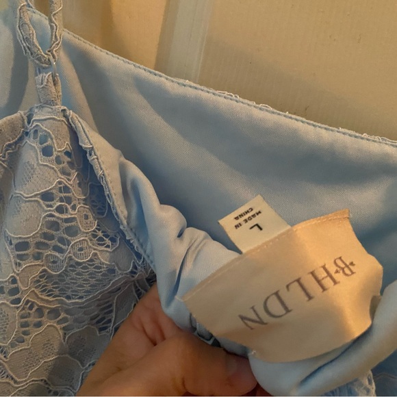 BHLDN  MARIA SLEEVELESS LACE MIDI DRESS in light blue - Picture 12 of 16